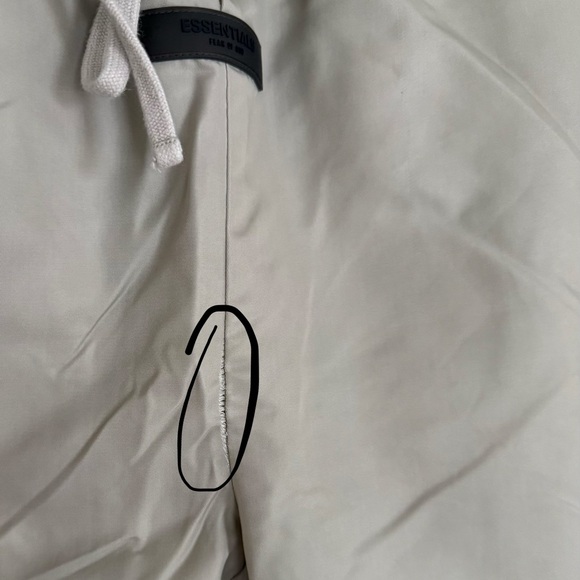 Fear of God Essentials Nylon Neutral Men's Drawsting Pants Sz M - Taupe/Beige - Picture 3 of 7